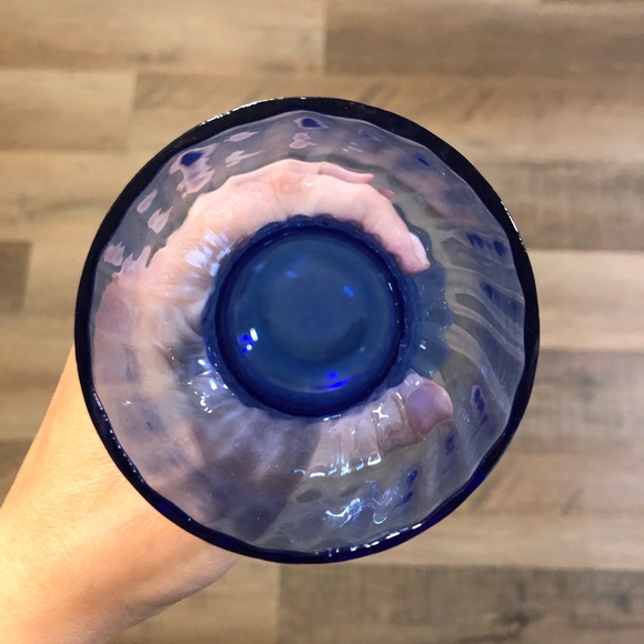 Swirled Blue Glass Vase - Picture 3 of 4